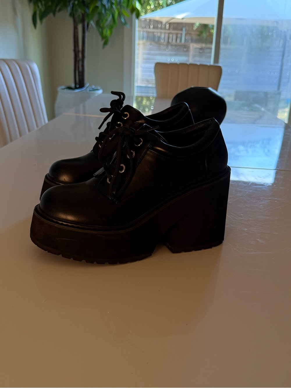 Black Platform Lace-Up Heels 🖤